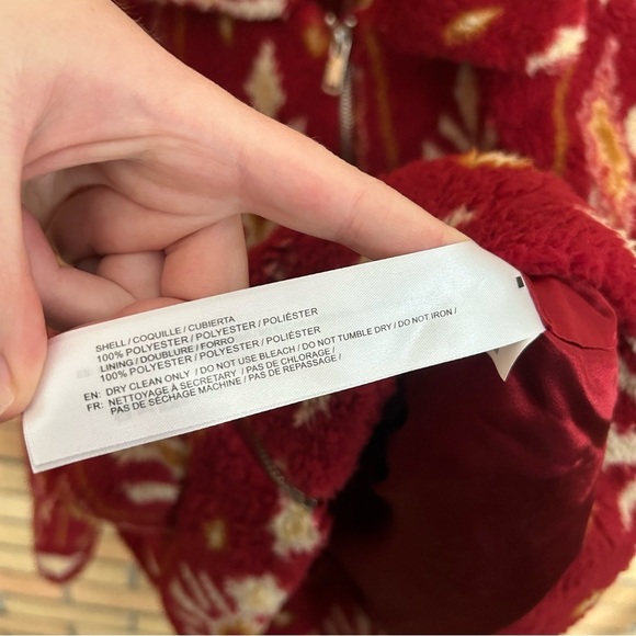 B.O.G. Collective Melrose Jacket in Garnet Gold Sherpa Teddy Full Zip Size M NWT - Picture 6 of 9